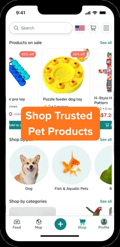 DogPack Marketplace feature - Shop dog essentials and pet products from trusted brands and local sellers