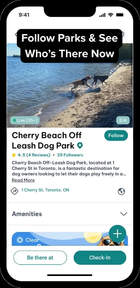 DogPack Park feature - Discover and explore dog-friendly parks with amenities, photos, and reviews