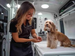 Mobile dog grooming service at your location